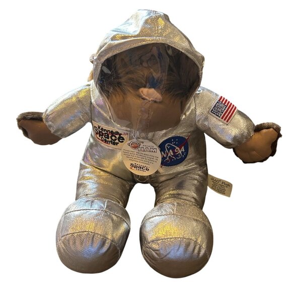 Kennedy Space Center Exclusive Private Ham Space Chimp Plush 9" NASA Suit Silver - Picture 1 of 5